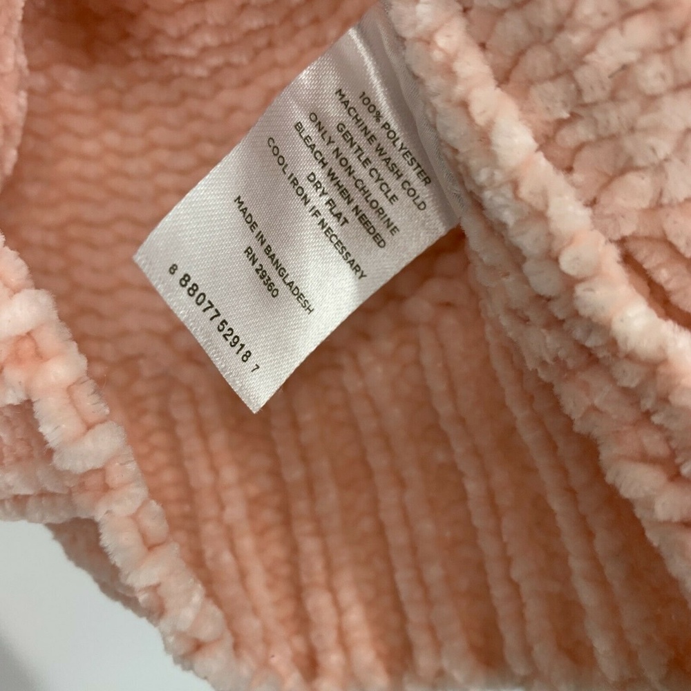 Dip Sweater Womens Size Small Pink V Neck Soft Chenille Pullover Long Sleeve - Picture 9 of 9